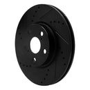 R1 08-19 Pontiac Vibe Front Left Drilled & Slotted Black Brake Rotor