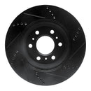 R1 06-09 Buick Terraza Front Left Drilled & Slotted Black Brake Rotor
