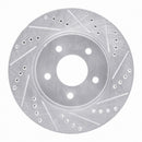 R1 02-07 Chevrolet Equinox Front Right Drilled & Slotted Silver Brake Rotor