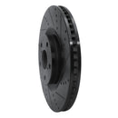 R1 09-11 Lexus GS350 Right Front Drilled & Slotted Black Brake Rotor
