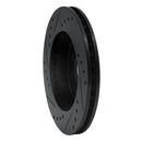 R1 98-07 Mitsubishi Lancer Front Right Drilled & Slotted Black Brake Rotor