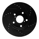 R1 01-05 Toyota RAV4 Front Left Drilled & Slotted Black Brake Rotor