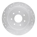 R1 97-04 Ford F-150 RWD Rear Right Drilled & Slotted Silver Brake Rotor