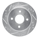 R1 95-04 Ford CONTOUR Rear Left Drilled & Slotted Silver Brake Rotor