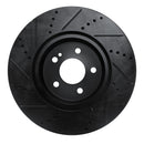 R1 16-23 Mercedes-Benz GLC350e Rear Right Drilled & Slotted Black Brake Rotor