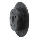 R1 99-03 Lexus RX300 Rear Left Drilled & Slotted Black Brake Rotor