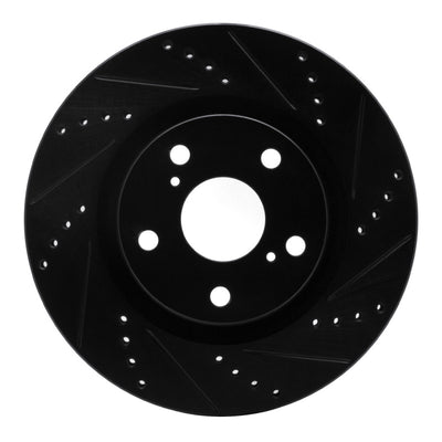 R1 22-25 Kia Carnival Front Right Drilled & Slotted Black Brake Rotor