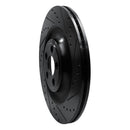 R1 10-24 Jaguar XFR-S Rear Right Drilled & Slotted Black Brake Rotor