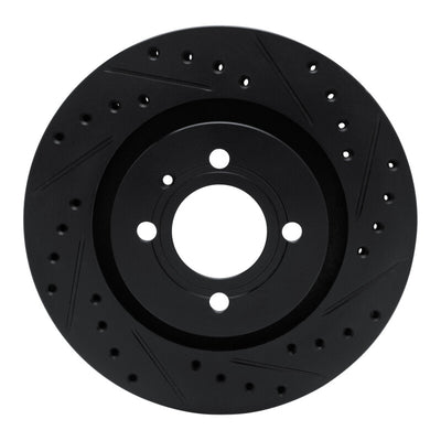 R1 90-93 Volkswagen CORRADO Front Right Drilled & Slotted Black Brake Rotor
