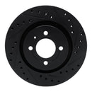 R1 90-93 Volkswagen CORRADO Front Right Drilled & Slotted Black Brake Rotor