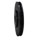 R1 03-06 Mitsubishi Lancer Front Right Drilled & Slotted Black Brake Rotor