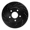 R1 07-10 Chevrolet Cobalt Front Left Drilled & Slotted Black Brake Rotor