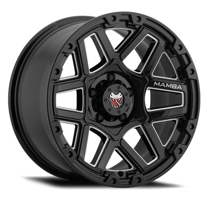 Mamba M23 17x9 5x139.7 ET12 Gloss Black w/ Machined Ball Cut