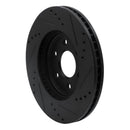 R1 05-24 Nissan Frontier Front & Rear Drilled & Slotted Black Brake Rotor Set