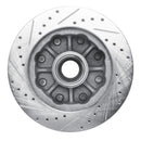 R1 1988-1996 Chevrolet C3500 Front Right Drilled & Slotted Silver Brake Rotor