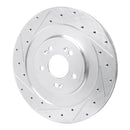 R1 21-26 Genesis G80 Rear Left Drilled & Slotted Silver Brake Rotor