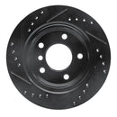 R1 96-05 BMW 320I (USA/Canada) Rear Right Drilled & Slotted Black Brake Rotor