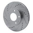 R1 95-06 Mazda MPV Front Left Drilled & Slotted Silver Brake Rotor