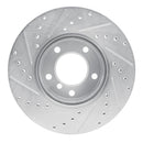R1 06-13 BMW 128I Front Right Drilled & Slotted Silver Brake Rotor