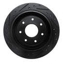 R1 97-04 Ford F-150 4WD Rear Right Drilled & Slotted Black Brake Rotor