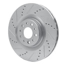 R1 14-19 Fiat 500L Front Left Drilled & Slotted Silver Brake Rotor