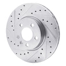 R1 01-03 Volkswagen EuroVan Front Left Drilled & Slotted Silver Brake Rotor