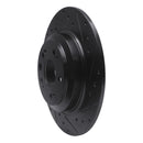R1 09-14 Acura TL Rear Right Drilled & Slotted Black Brake Rotor