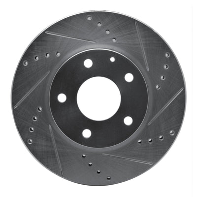 R1 14-24 Mazda 3 Front Right Drilled & Slotted Silver Brake Rotor