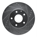 R1 14-24 Mazda 3 Front Right Drilled & Slotted Silver Brake Rotor