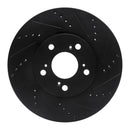 R1 14-20 Acura RLX Front Right Drilled & Slotted Black Brake Rotor