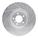 R1 05-08 BMW 760I Rear Left Drilled & Slotted Silver Brake Rotor