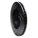 R1 91-95 Volvo 780 Front Right Drilled & Slotted Black Brake Rotor