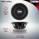 DS18 8in 1000 Watts RMS 4 ohm Mid-Bass Loudspeaker