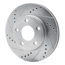 R1 97-05 Chevrolet Malibu Front Left Drilled & Slotted Silver Brake Rotor