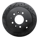 R1 92-06 Mazda 929 Rear Left Drilled & Slotted Black Brake Rotor