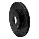R1 14-24 Mazda CX-3 Front Right Drilled & Slotted Black Brake Rotor