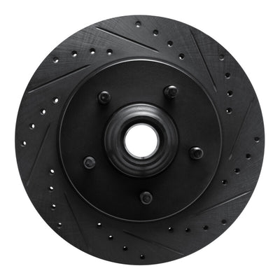R1 99-04 Ford Expedition Front Right Drilled & Slotted Black Brake Rotor