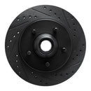 R1 99-04 Ford Expedition Front Right Drilled & Slotted Black Brake Rotor