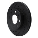 R1 84-06 Honda Civic Hatchback Front Left Drilled & Slotted Black Brake Rotor