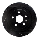 R1 08-19 Cadillac CTS Rear Right Drilled & Slotted Black Brake Rotor