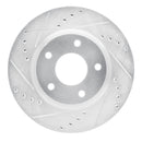 R1 13-19 Nissan Sentra Front Drilled & Slotted Silver Brake Rotor Set