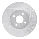R1 02-04 Ford Focus Front Right Drilled & Slotted Silver Brake Rotor