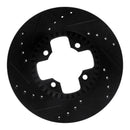 R1 79-83 Nissan 280ZX Front Right Drilled & Slotted Black Brake Rotor