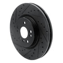 R1 06-12 Mercedes-Benz ML350 Front Left Drilled & Slotted Black Brake Rotor
