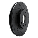 R1 08-11 Ford Focus Front Right Drilled & Slotted Black Brake Rotor