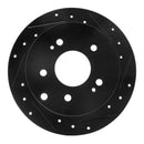 R1 04-12 Mitsubishi Eclipse Rear Right Drilled & Slotted Black Brake Rotor