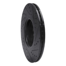 R1 14-18 Ford Focus ST Front Left Drilled & Slotted Black Brake Rotor