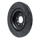 R1 16-24 Jaguar XF Rear Left Drilled & Slotted Black Brake Rotor