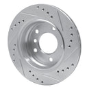 R1 96-05 BMW 323CI Rear Left Drilled & Slotted Silver Brake Rotor