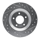 R1 06-15 Mazda 5 Rear Left Drilled & Slotted Silver Brake Rotor